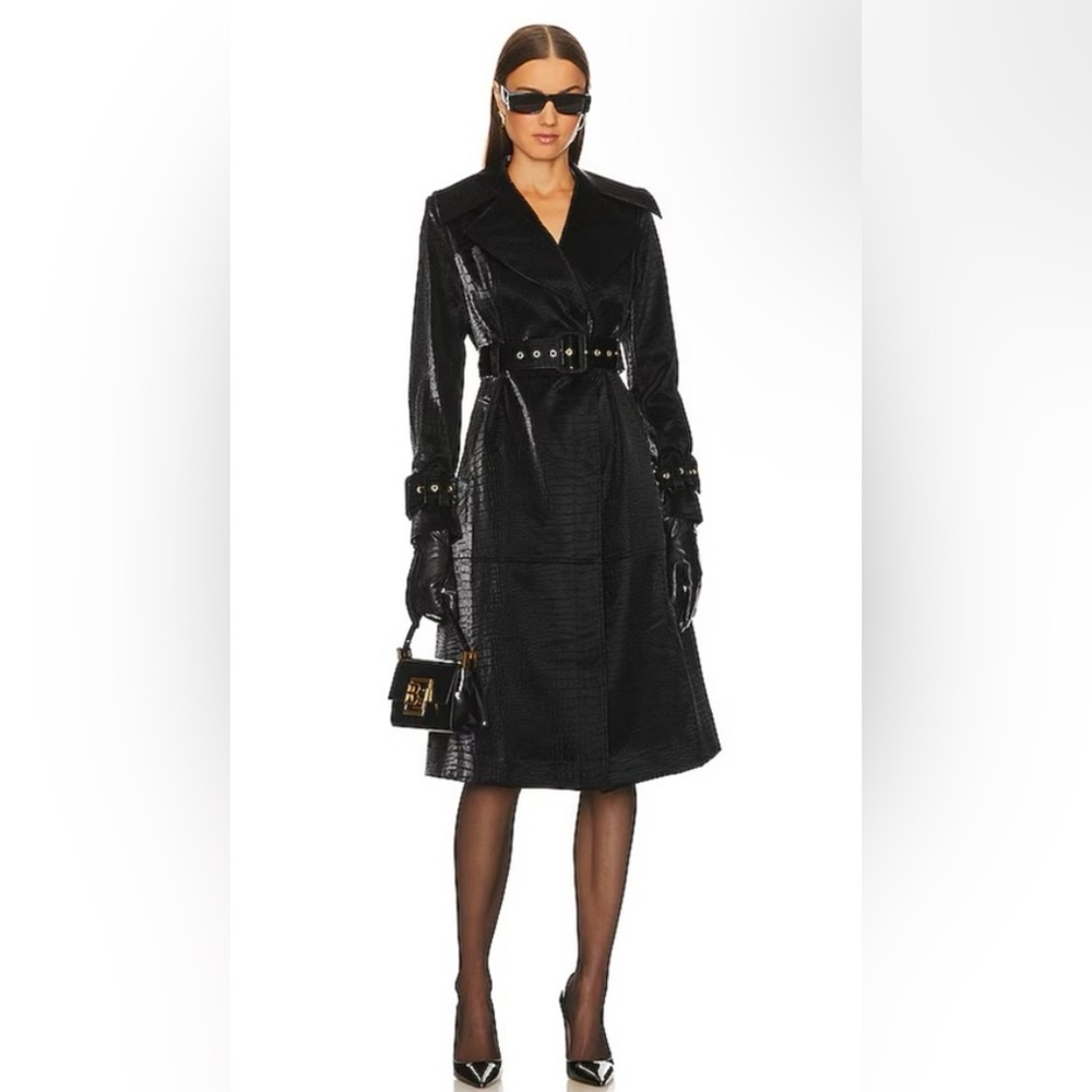 Michael Costello x REVOLVE Nova Trench Coat in Black Medium